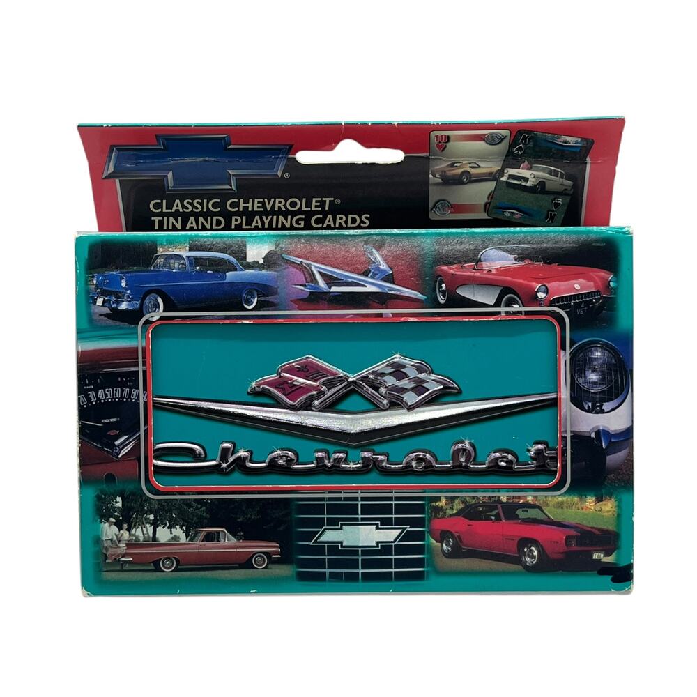 Vintage Chevrolet Twin Pack Playing Cards Collectible Tin